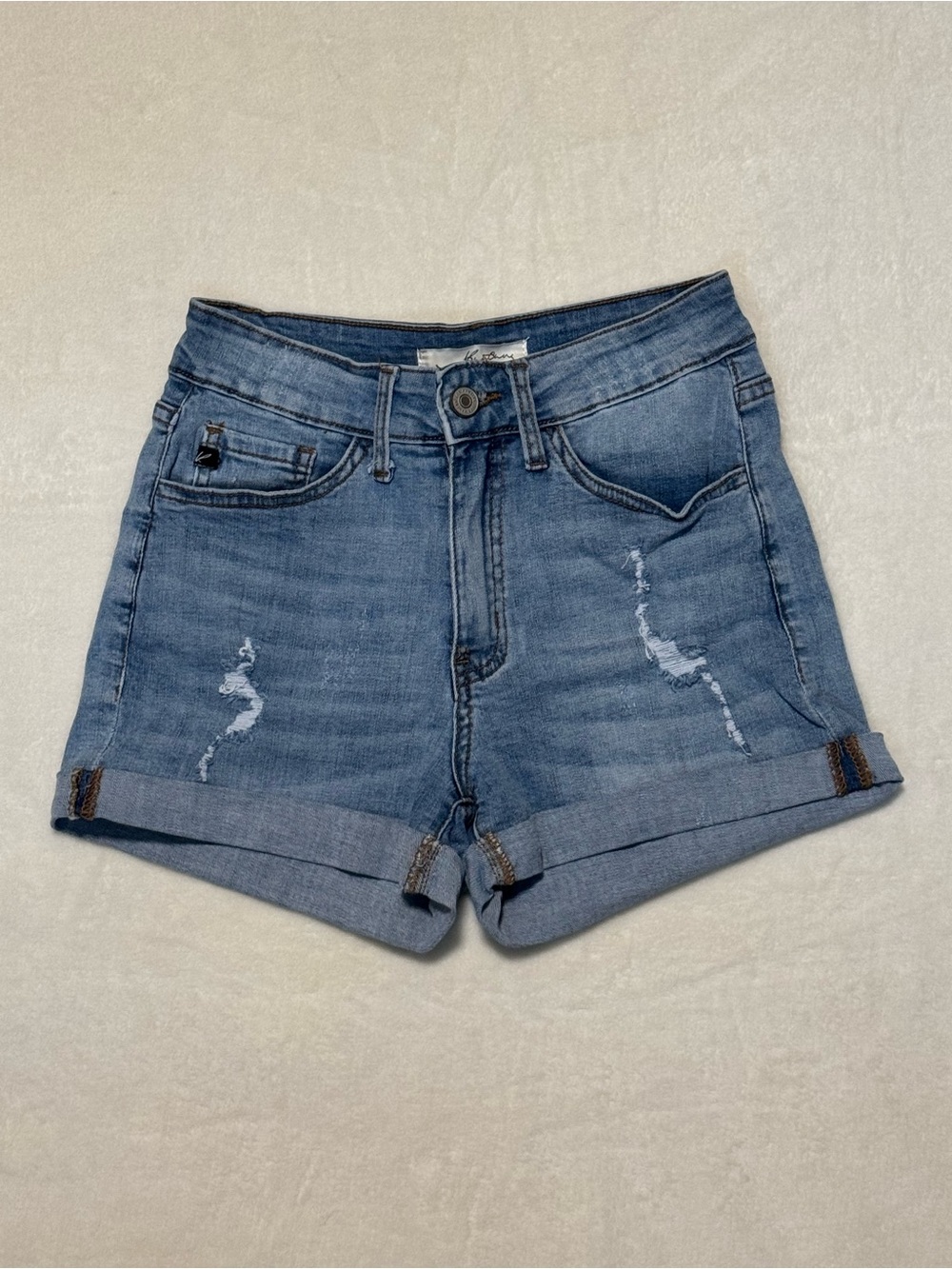 Kancan Classic Rolled Hem Denim Shorts